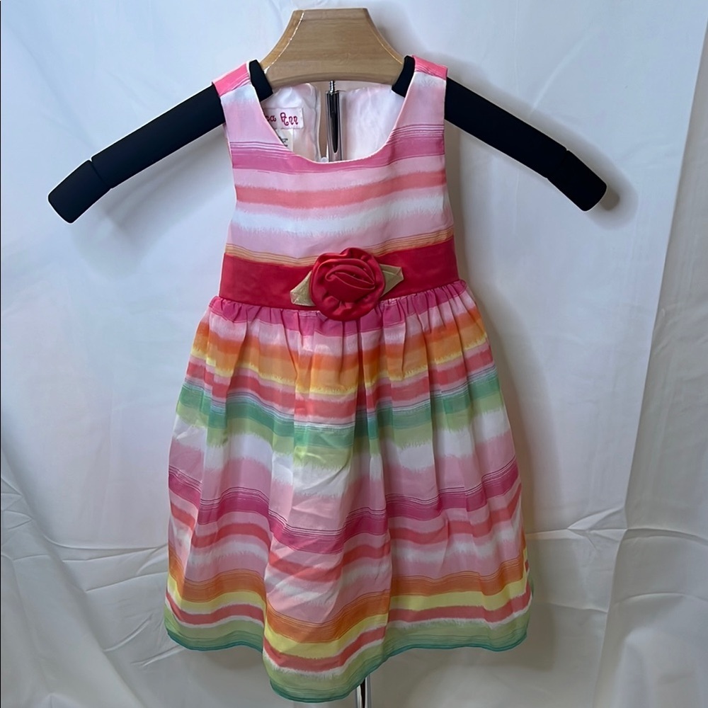 Jessica Ann Colorful striped Sleeveless Sundress Scoop Neck